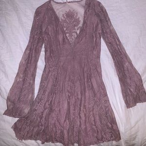 Free People light purple long sleeve mini dress